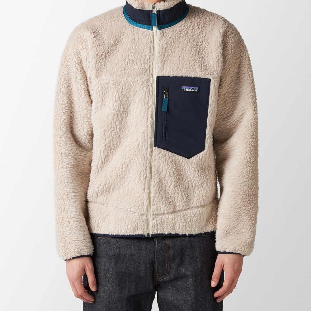 Patagonia Cream and Navy Fleece Jacket